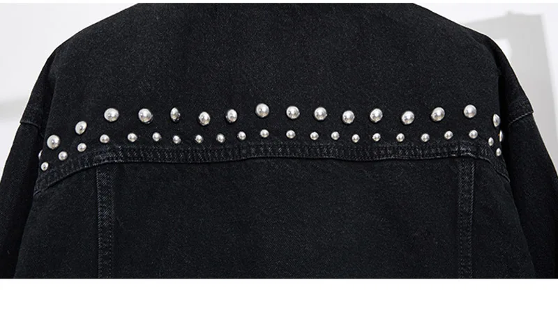 YingYuanFang модная весенняя новая Корейская короткая черная джинсовая куртка с заклепками для женщин