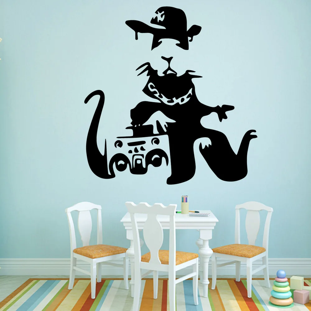 

Hot Banksy Mouse Wall Sticker House Decoration Accessories Vinyl Stickers For Kids Rooms Wall Decal Muursticker
