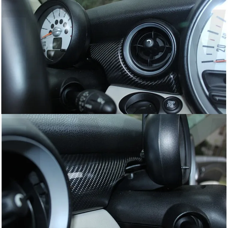 ABS углеродное волокно Печатный Автомобильный интерьер декоративная крышка приборной панели Стайлинг Литье отделка наклейка для MINI COOPER R55 R56