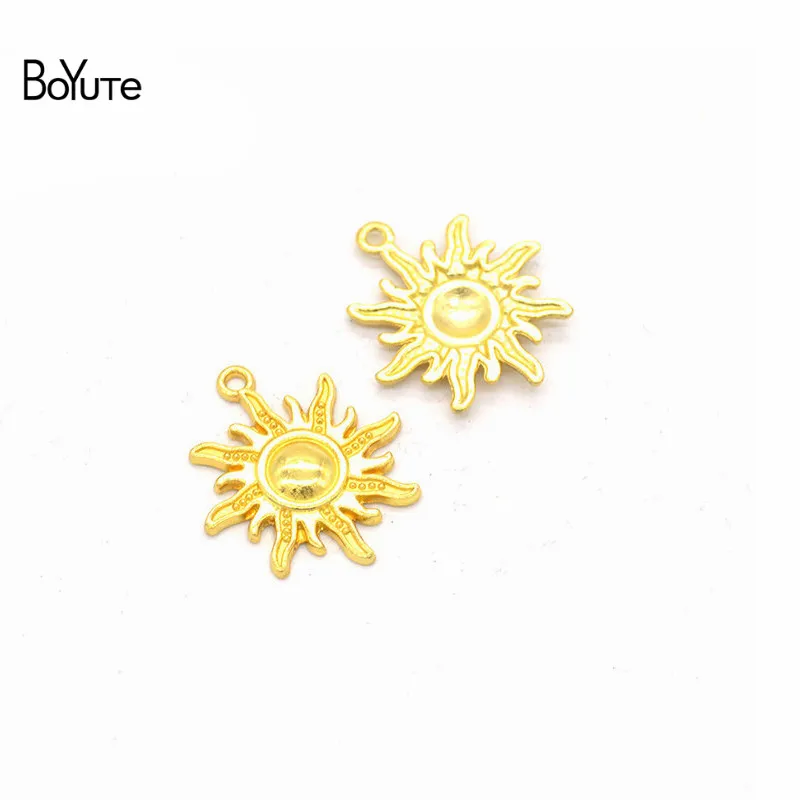 BoYuTe (50 PiecesLot) 4 Colors 2825MM Metal Alloy Sun Pendant Charms Diy Hand Made Jewelry Accessories (5)