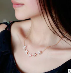 

Austria crystal opal flower short necklace/korean luxury jewelry woman accessories wholesale/collier femme/halskette/collana