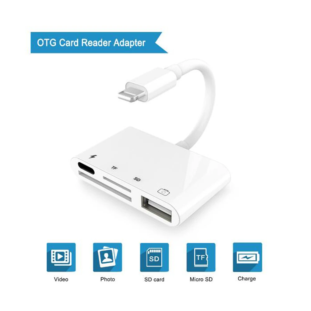 

USB Disk TF SD Camera Card Reader Adapter for iPhone 7 8 Plus X XR XS iPod Touch iPad Mini TF SD USB Card Reader Converter