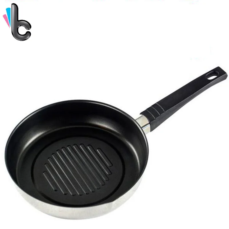 Non stick Grill Pan Steak Frying Pan Stainless Steel Pan BBQ Omelette
