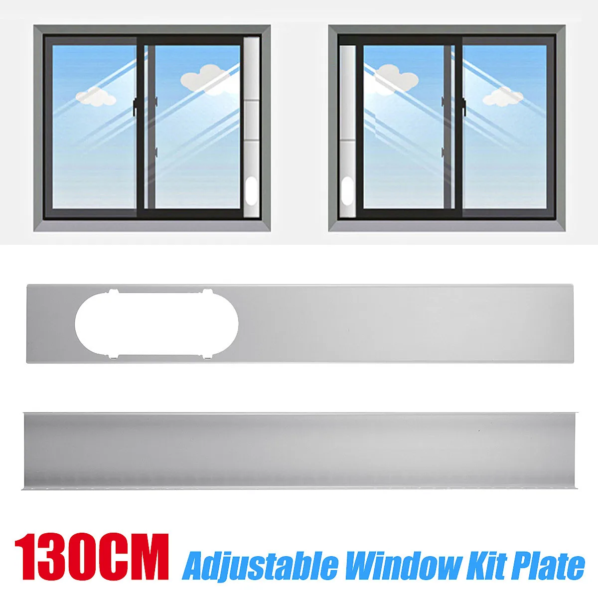 

New 2x Adjustable Window Slide Kit Plate Spare Parts For Portable Air Conditioner
