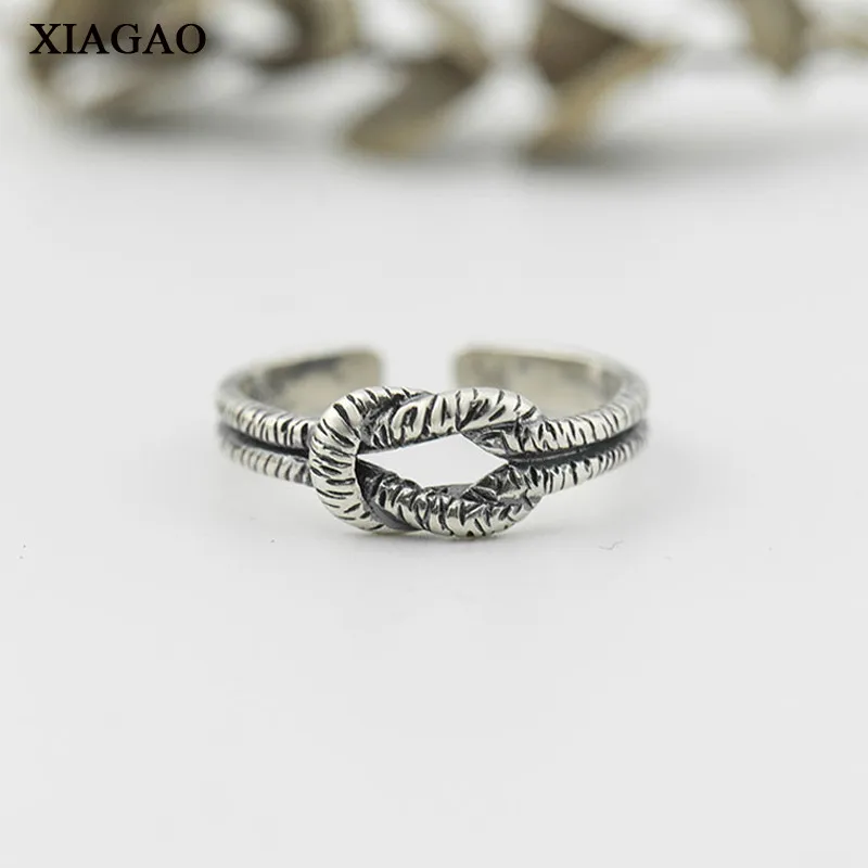 XIAGAO корейский стиль 100% Стерлинговое Серебро 925 пробы кольцо с простым узлом
