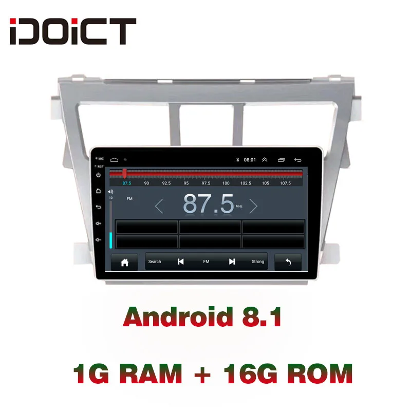 Cheap IDOICT Android 8.1 Car DVD Player GPS Navigation Multimedia For Toyota Vios Yaris Radio 2008-2013 car stereo bluetooth 4