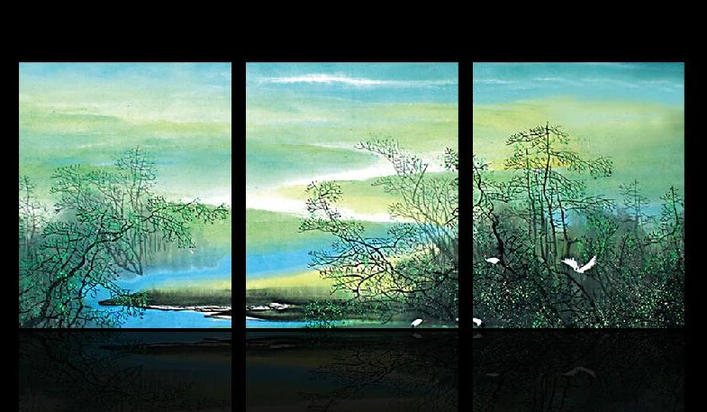 

MODERN ABSTRACT Home WALL ART OIL PAINTING ON CANVAS beautiful nature landscape shipping no framed