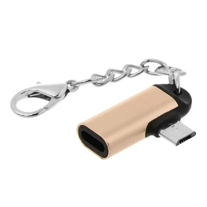 Женский к Micro Мужской зарядный Конвертер Разъем USB адаптер для samsung huawei Xiaomi Android мобильного телефона планшета Powerbank - Цвет: Золотой
