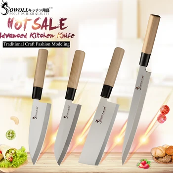 

SOWOLL Japanese Chef Stainless Steel Knife Set Ultra Sharp Blade Slicing Sushi Sashimi Kitchen Knife High Quality Knives Set