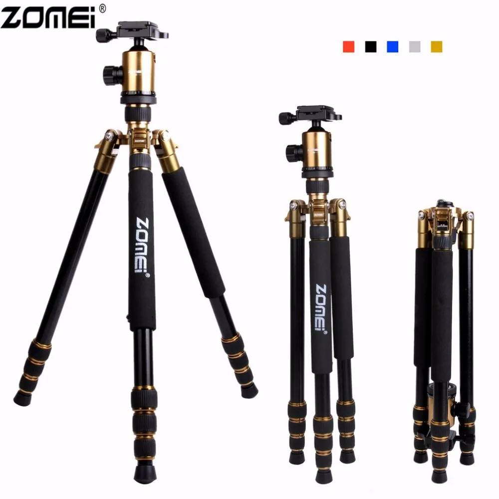 

Zomei Z888 Professional Aluminium Alloy Tripod Kit Monopod Quick-Release Plate For DSLR Camera 5 Colors Optional Light Compact