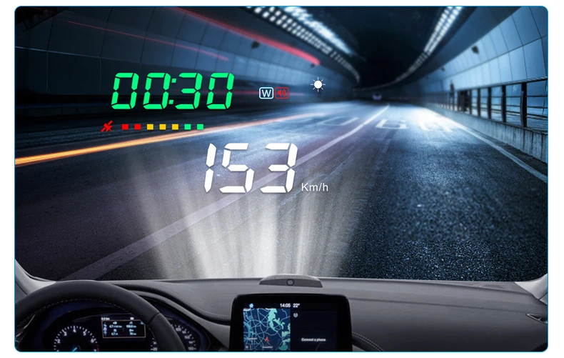A3 HUD Дисплей на голову автомобиля Hud Дисплей над скоростью Предупреждение лобовое стекло автомобиля скорость проектор сигнализация
