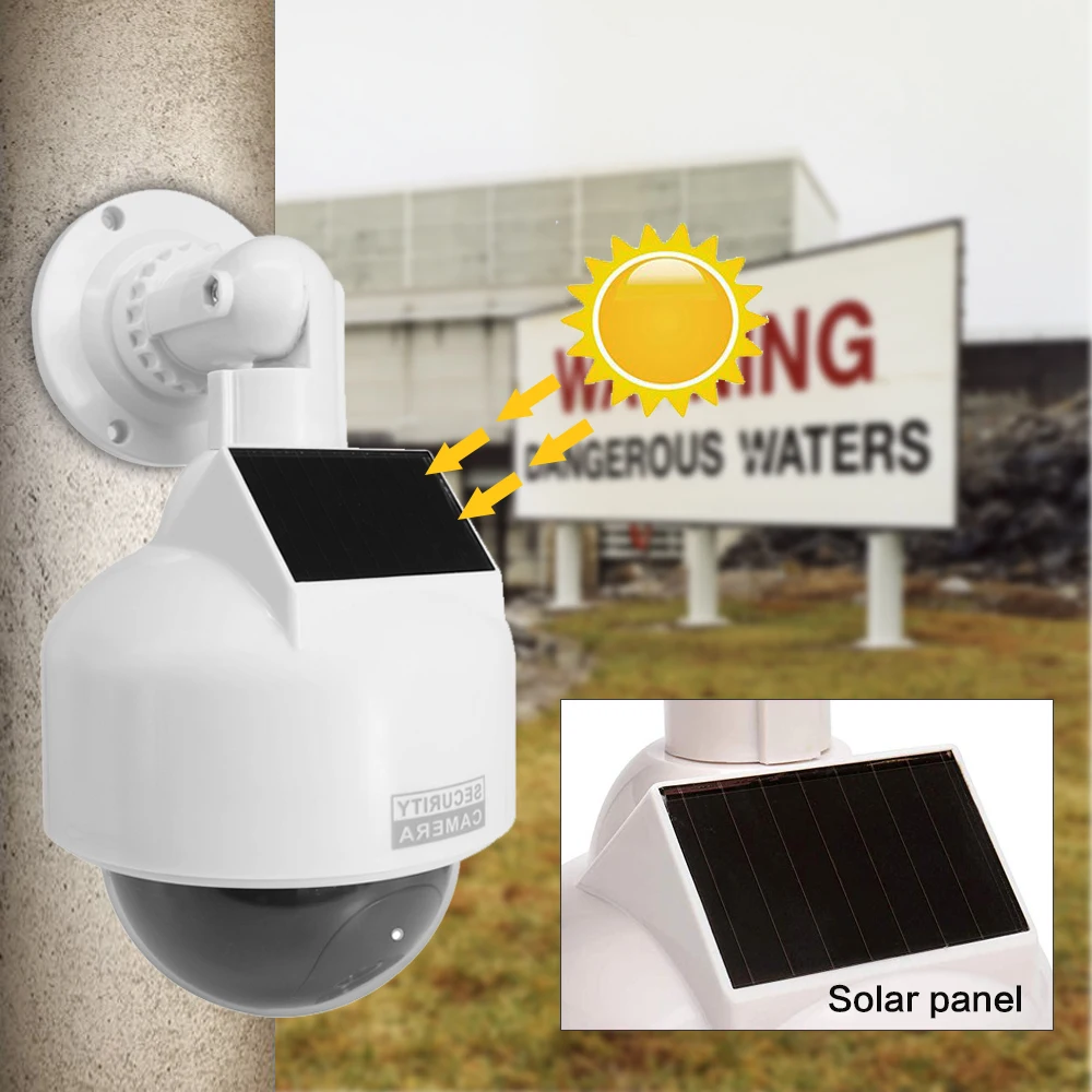  Newest Solar Power Fake Camera Dummy Outdoor Indoor Dome Waterproof Simulate Security Camera Led Li - 32973581455