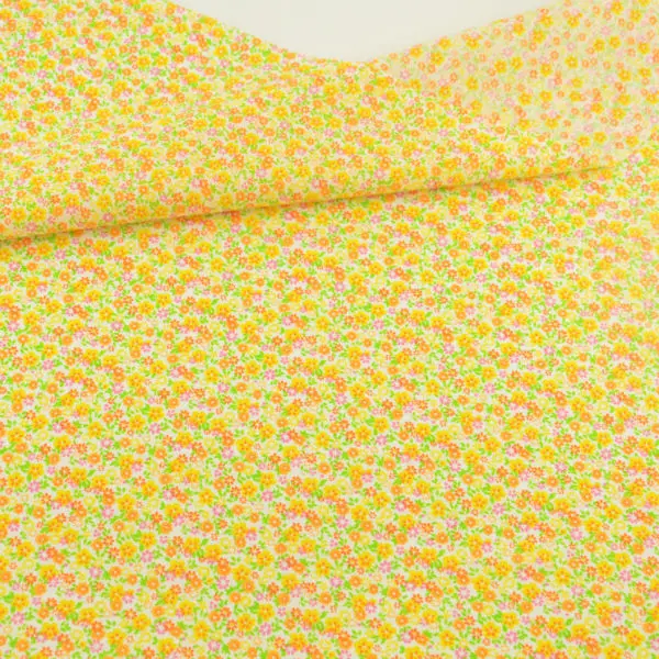 Хлопковая ткань оранжевый и желтый цветок геометрические конструкции Лоскутная одежда Кукла Скрапбукинг домашняя текстильная отделка ткань для вышивания кукол