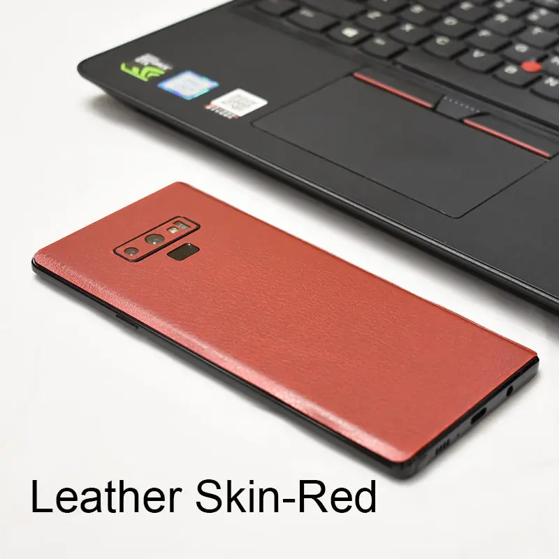3D углеродное волокно/кожа/дерево шкуры Телефон задняя крышка наклейка для SAMSUNG Galaxy S10 Plus S10e Note 9 8 S9+ S8 Plus S7 Edge - Цвет: Leather Red