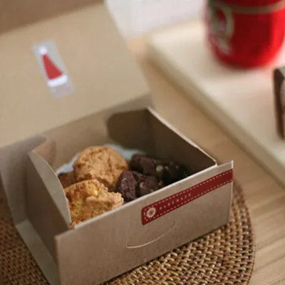 Kraft Caixa Box XMAS Decoration Macaron Packaging Kraft Paper Cookie Box Biscuits Paper Box 14.5*9*5.5CM 20pcs/lot PP375