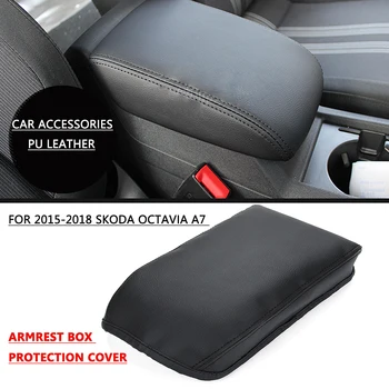 

Car PU Leather Center Armrest Arm Rest Box Case Cover Cushion Pad For Skoda Octavia A7 2015 2016 2017 2018