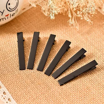 

Kwoi Vita Fashion 32mm to 75mm Black Color Hair Clips Flat Barrettes Iron Hairpins for DIY Hair Jewelry Accessories