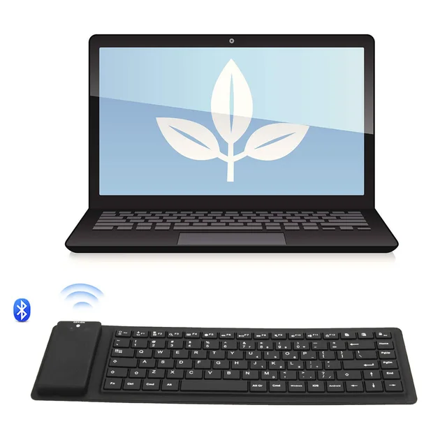 Cheap 88 Keys Silent Silicone Flexible Foldable Keyboard Bluetooth Slim Keyboard for Tablet PC Phone 8 DJA99