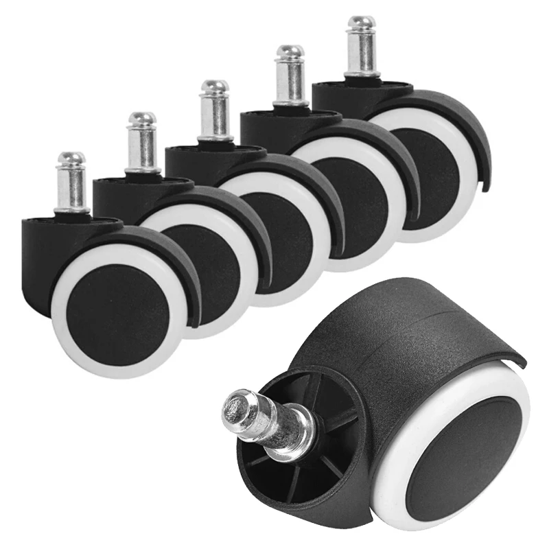 

5pcs Universal Mute Caster 50KG Wheel 2" Replacement Office Chair Swivel Rollers 360 Degree Wheels Furniture Hardware 50mm