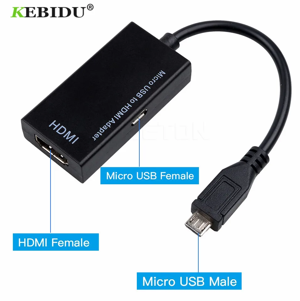 KEBIDU HD 1080P Micro USB к HDMI Женский Кабель-адаптер для MHL устройства Адаптеры HDTV для samsung Galaxy HUAWEI