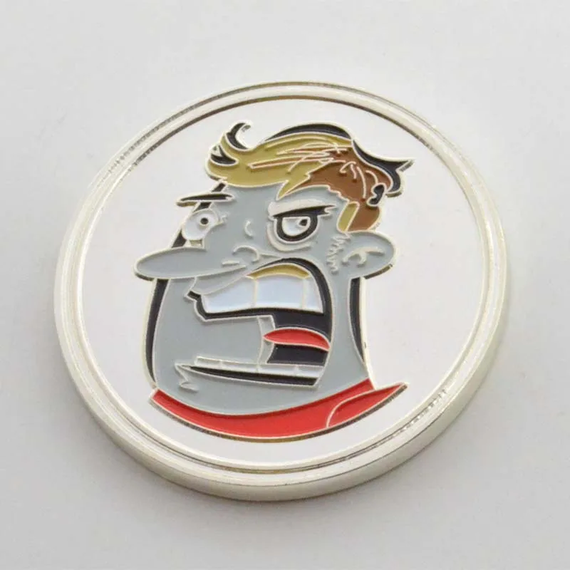 

2017 new designs of coin,cusomised size,2D soft enamel ,AG coin 13030-B,sivler plated,cartoon style
