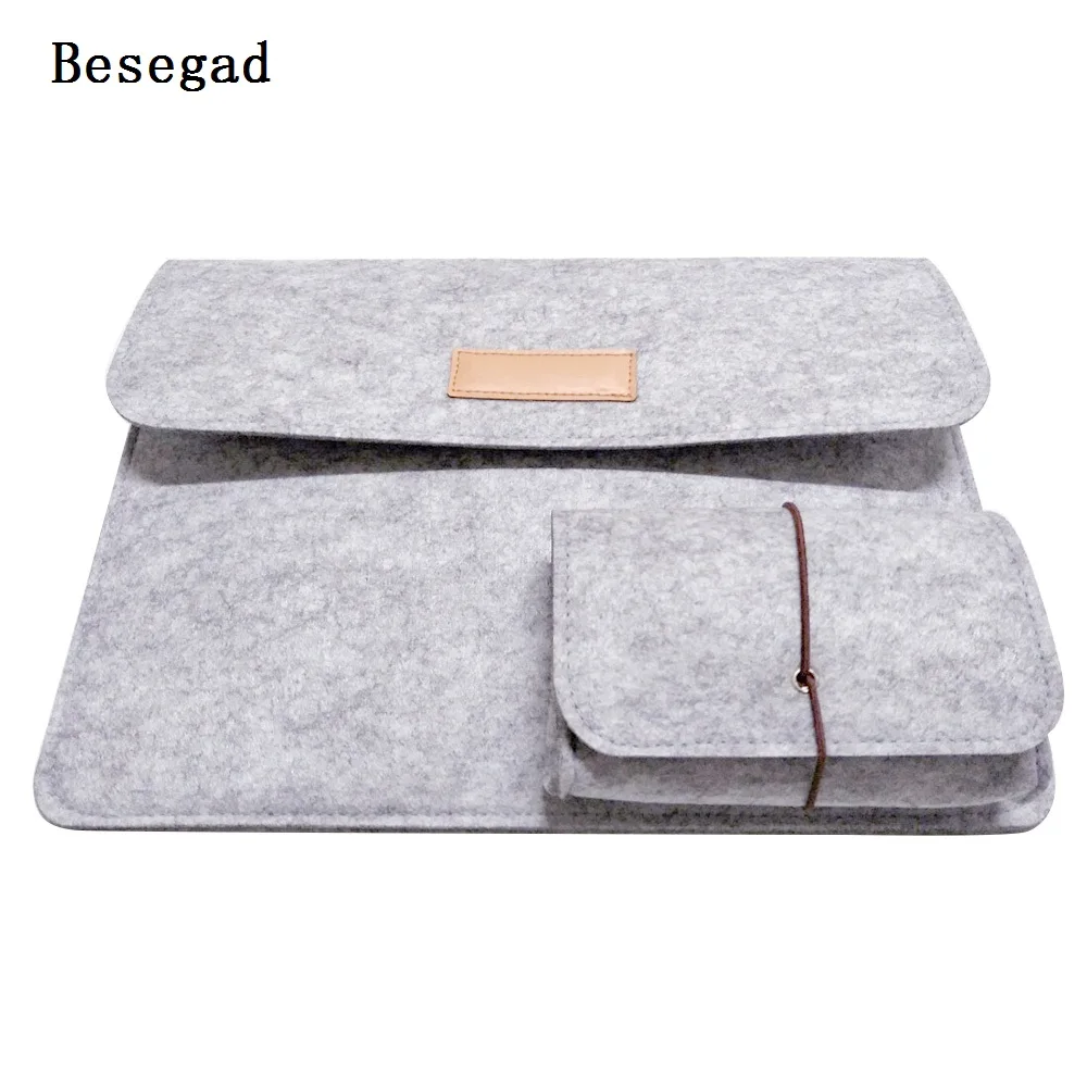 

Besegad Felt Carrying Laptop Envelope Case Bag Sleeve for Macbook Air Pro Retina 11 12 13.3 15 inch w/ Magic Charger Mouse Bag