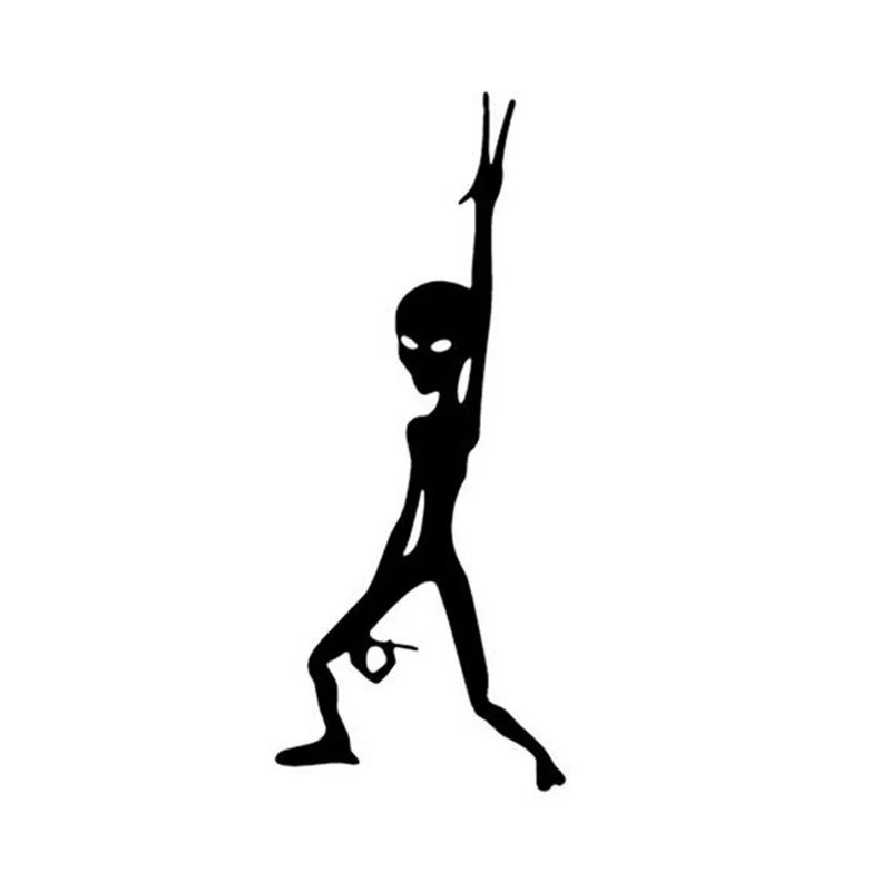 6*15CM ALIEN Body Decoration Car Sticker Fun Personalized Stickers Motorcycle Decals Black Silver | Автомобили и мотоциклы
