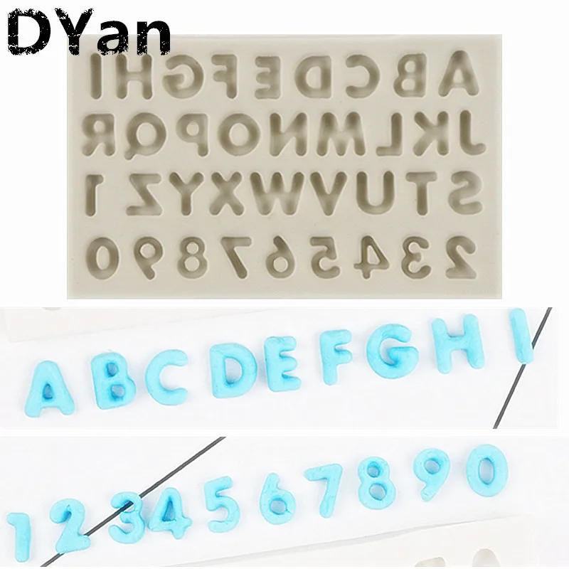 

New Capital Letters Plus Digital Fondant Cake Silicone Touch Chocolate Mold DIY Cake Baking Decorative Mold
