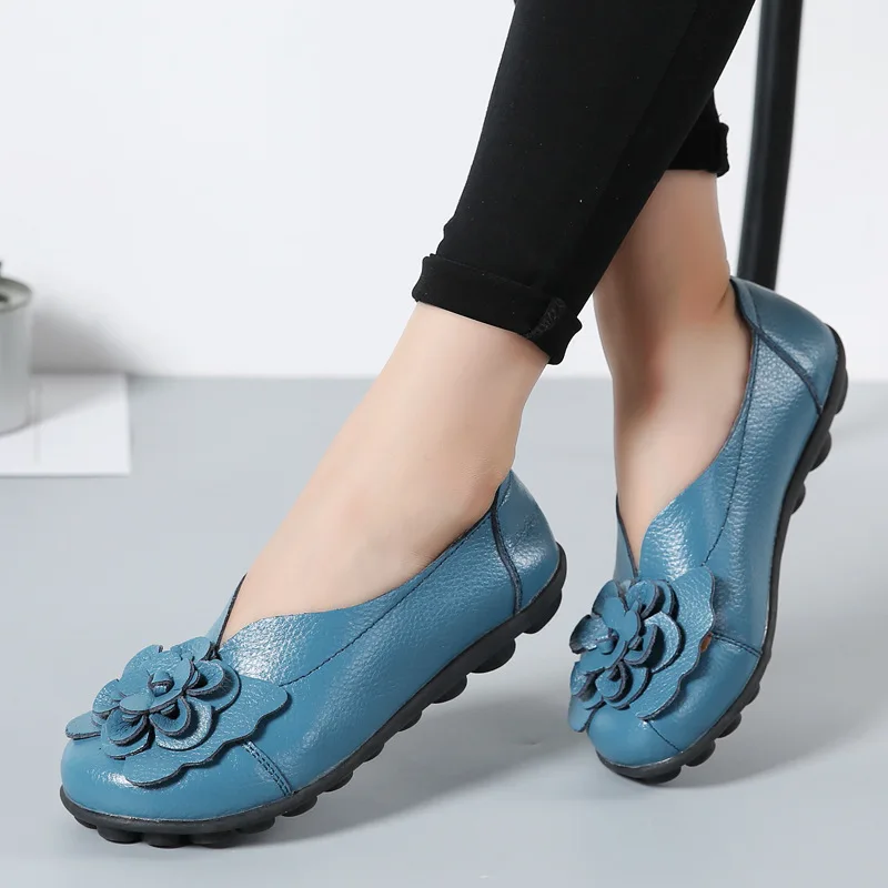 

Women Flats 2019 New Fashion Ballet Shoes Moccasins Women Shoes Genuine Leather Loafers Non-slip Ballerina Shoes Women Flat Shoe