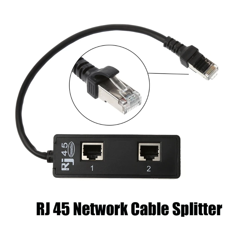 

New 1 To 2 LAN Ethernet Network RJ45 Plug Splitter Cable Extender Connector Adapter for Computer Network Connector-PC Friend