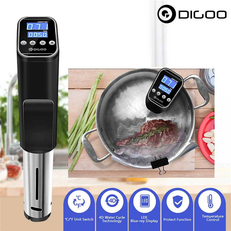 Digoo DG-SV10 Sous Vide плита Цифровой точный контроль температуры светодиодный сенсорный экран дисплей Тепловая погружная плита