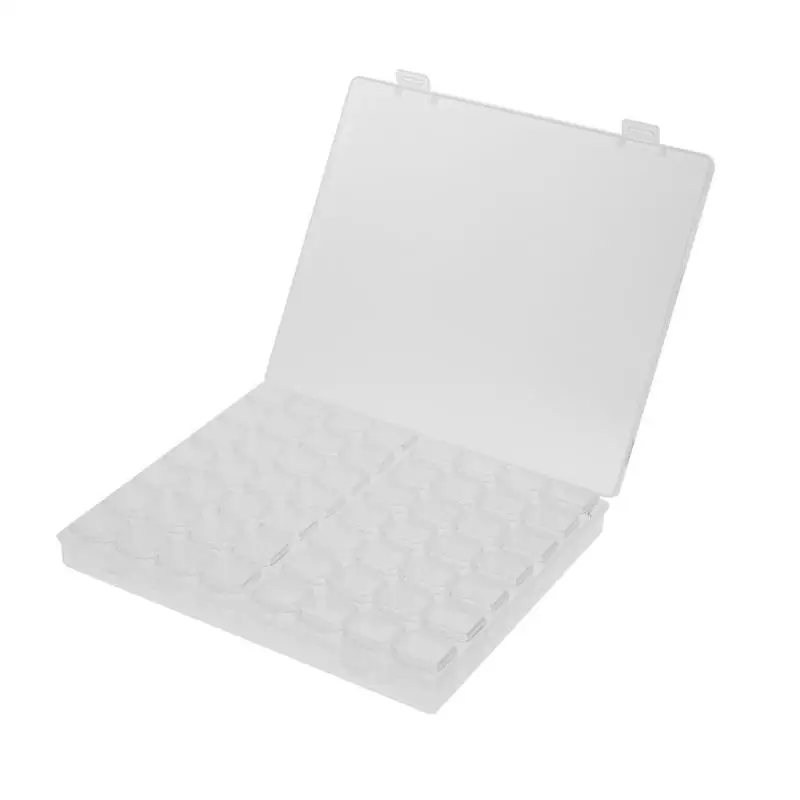 56 Сетки Коробка ювелирных изделий Кристалл бриллиантовой вышивки бисером ящик-органайзер для хранения - Цвет: Прозрачный