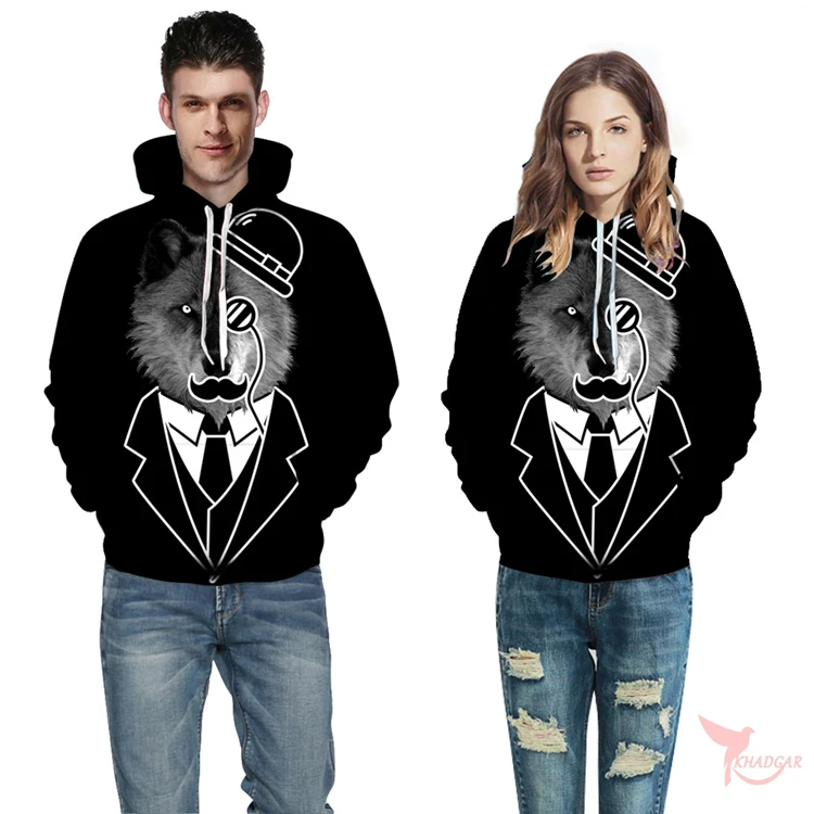 Wolf 3D Digital Printed Skateboard Hoodies Men Women Parkour Hooded Pullovers Running Sweatshirts Couples Gym Sportswear Clothes