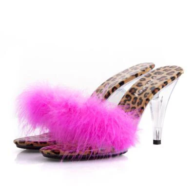 Женская обувь; шлепанцы без задника; коллекция года; Прозрачные Свадебные Туфли на каблуке 10 см; пикантные шлепанцы maomao; большие размеры - Цвет: Heel 10cm