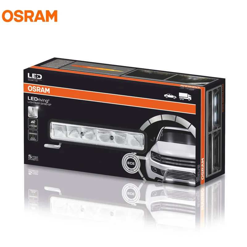 OSRAM СВЕТОДИОДНЫЙ светильник бар SX180-SP светодиодный DL105-SP 12 В 24 в 15 Вт светильник бар 6000 К холодный синий светильник точечный луч+ 190 м тонкий дизайн 5000 ч срок службы