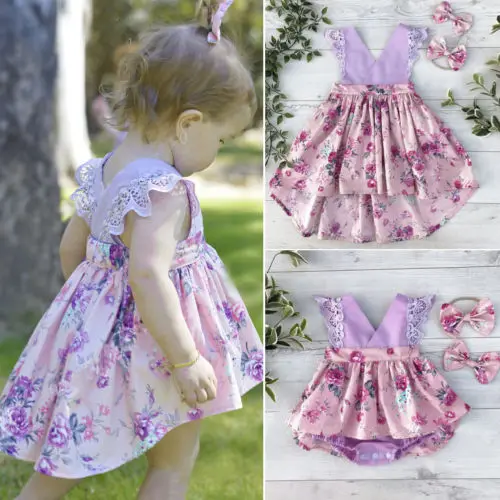 girls purple floral dress