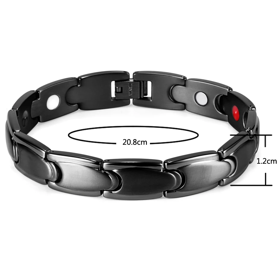Rainso Healing Magnetic Bracelet For Men Woman 316L Stainless Steel Bracelet 4in1 Elements Bangles Chain & Link Bracelets Viking