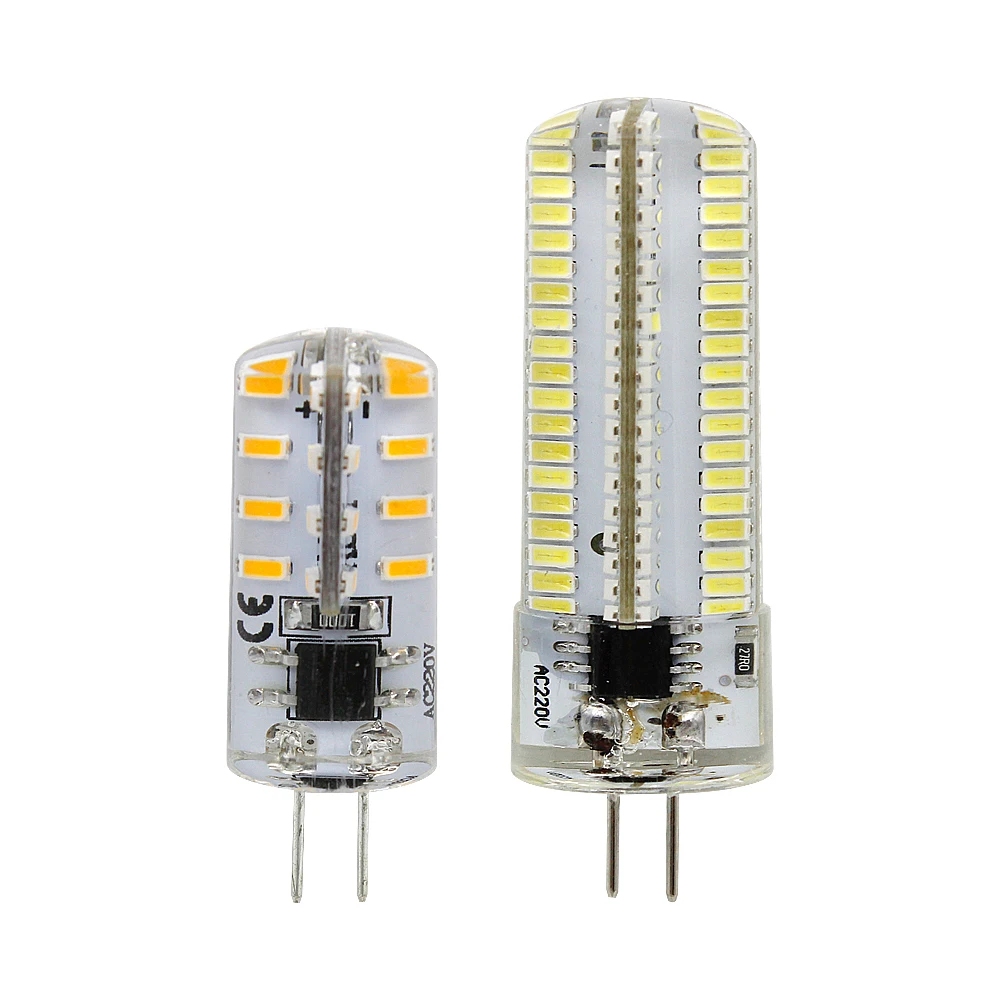 

CE&RoHs Sillcone G4 LED Bulb Dimmable Lamp 220V 110V SMD 3014 Spotlight Replace 20W 30W 40W 50W Halogen Light Chandelier 152LEDs