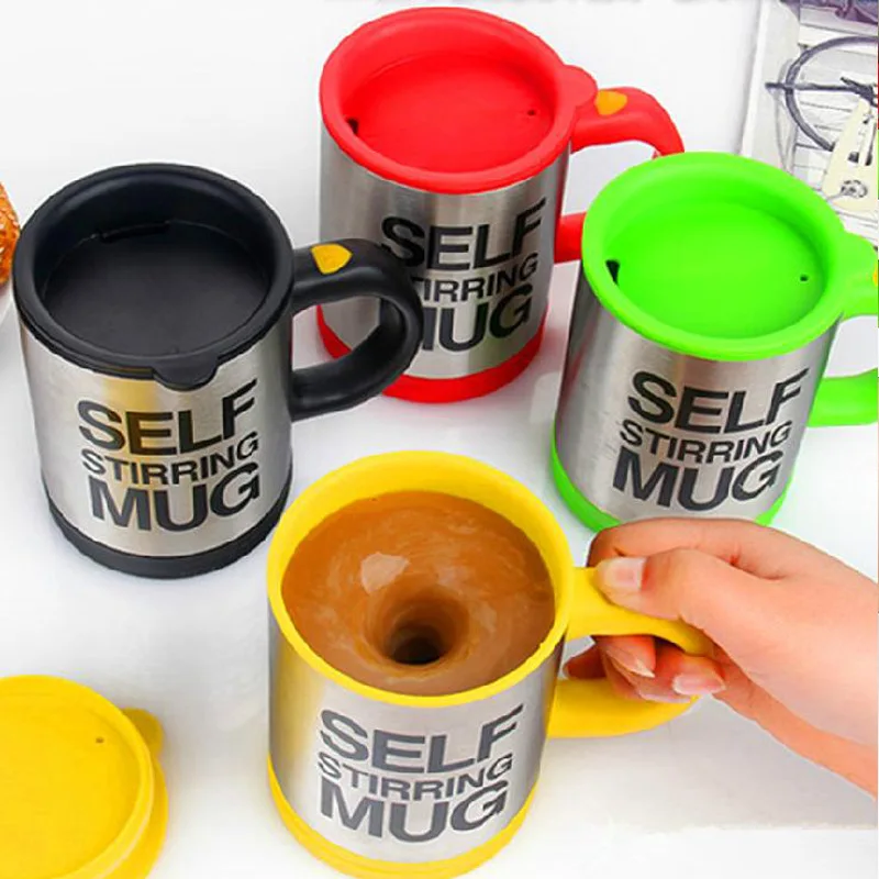 

Coffe Mug Automatically Stir The Coffee Cup Electric GlassLazy Person Mark Stainless Steel Individuality Two Layers Insulation