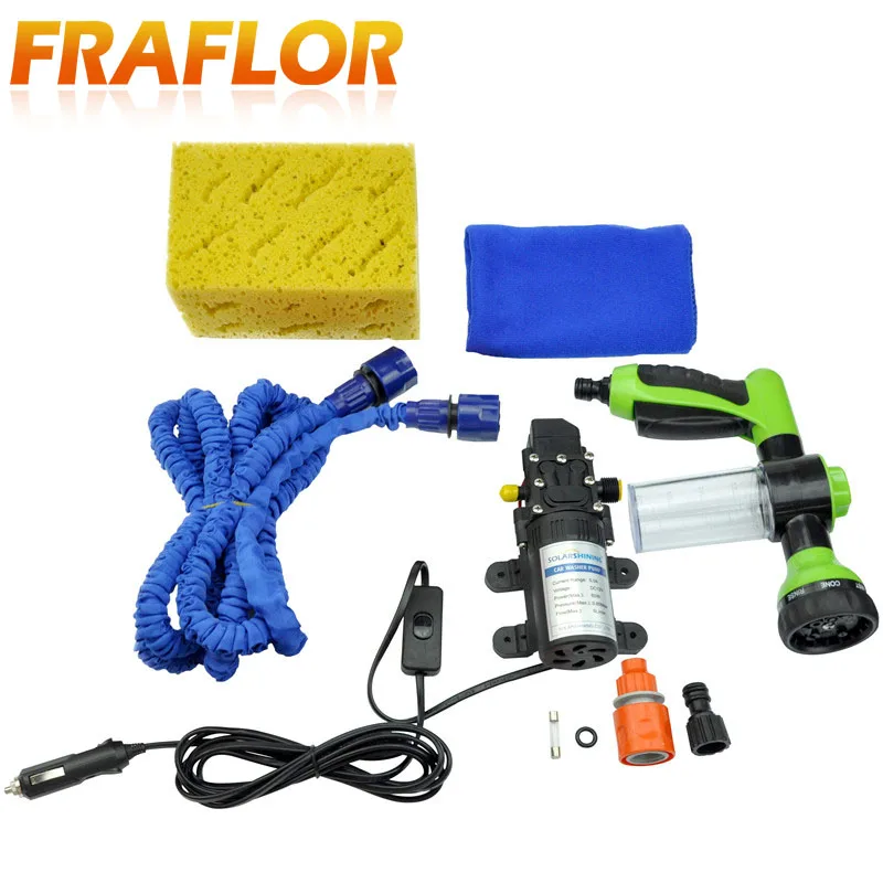 

High Pressure Self-priming Electric Car Wash Washer Water Pump 12V Foam Car Washer Washing Machine + Foam Water Gun Nozzle