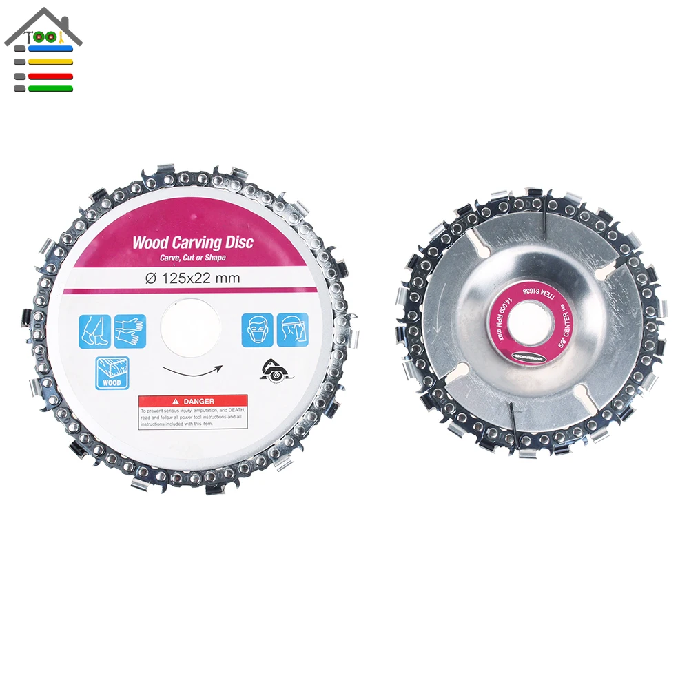 Резьба по дереву диск тонкой резки цепи Карвер вложение 4 дюймов диаметр 22 зуб 5 дюймов 14 зубьев для угловой шлифовальной машины 5/8 дюймов Арбор