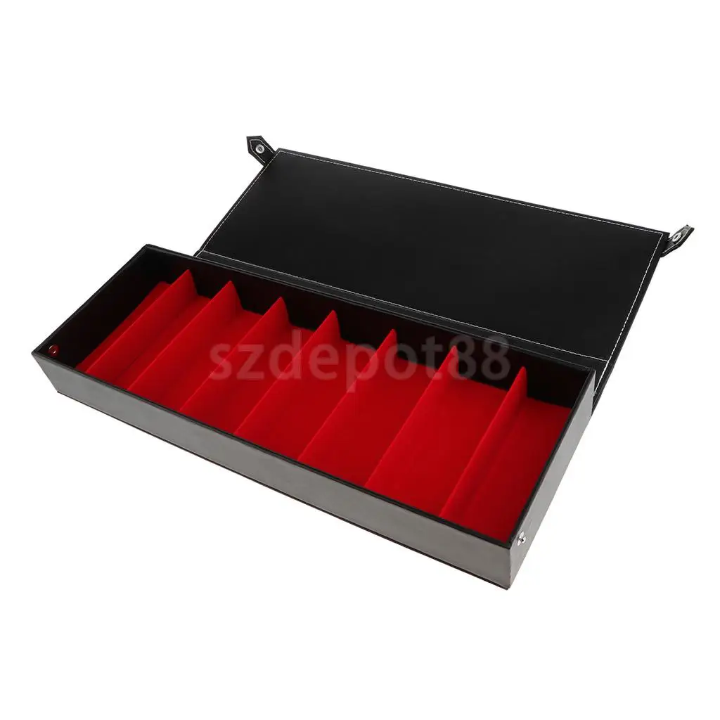 

8 Slots Sunglasses Jewelry Watches Storage Glasses Retail Display Box Case Red