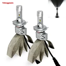 Пара стайлинга автомобилей H4 P43T H7 интегрированный наборы светодиодных фар Кан-бас туман DRL Вождения Лампы приведенный в действие светодиодные чипы с медный пояс