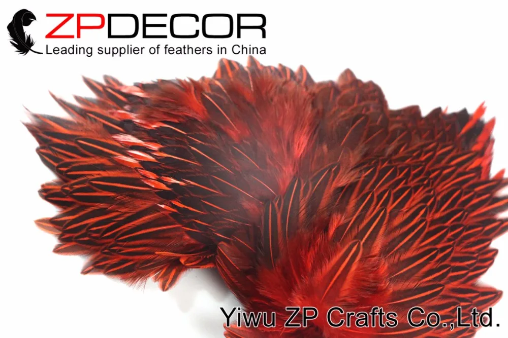 Новинка! ZPDECOR перья великолепные 15-20 см(6-8 дюймов) Красный джунгли петух накидка полная кожа Пелт с перьями для декора одежды