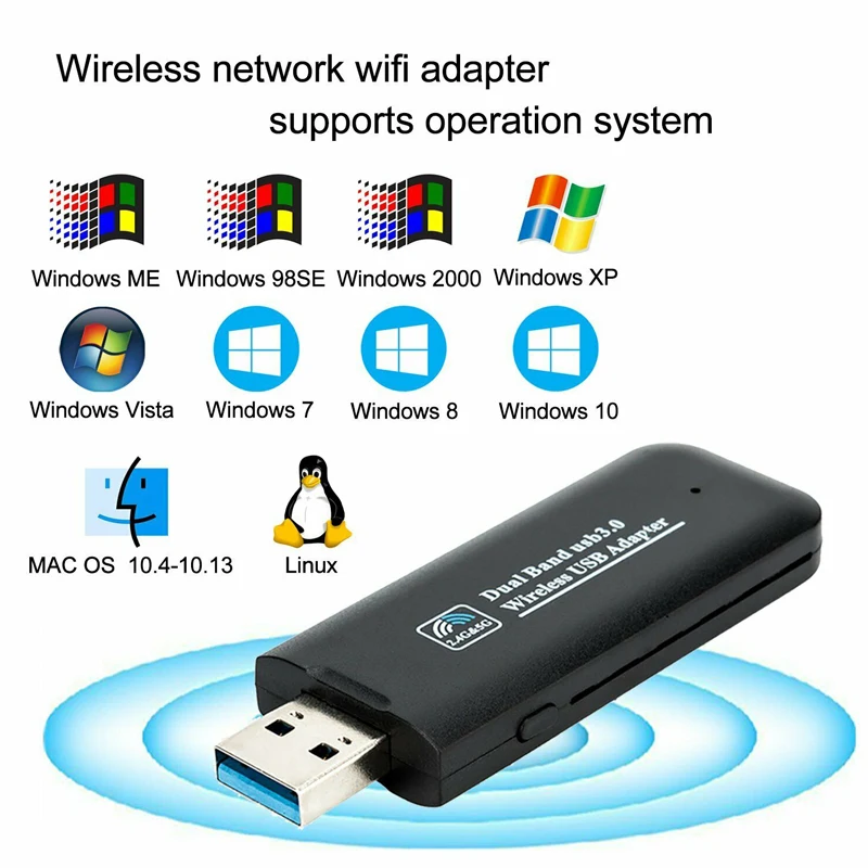 1200 Мбит/с мини USB беспроводной WiFi Lan Сетевой приемник карта адаптер для настольного ПК