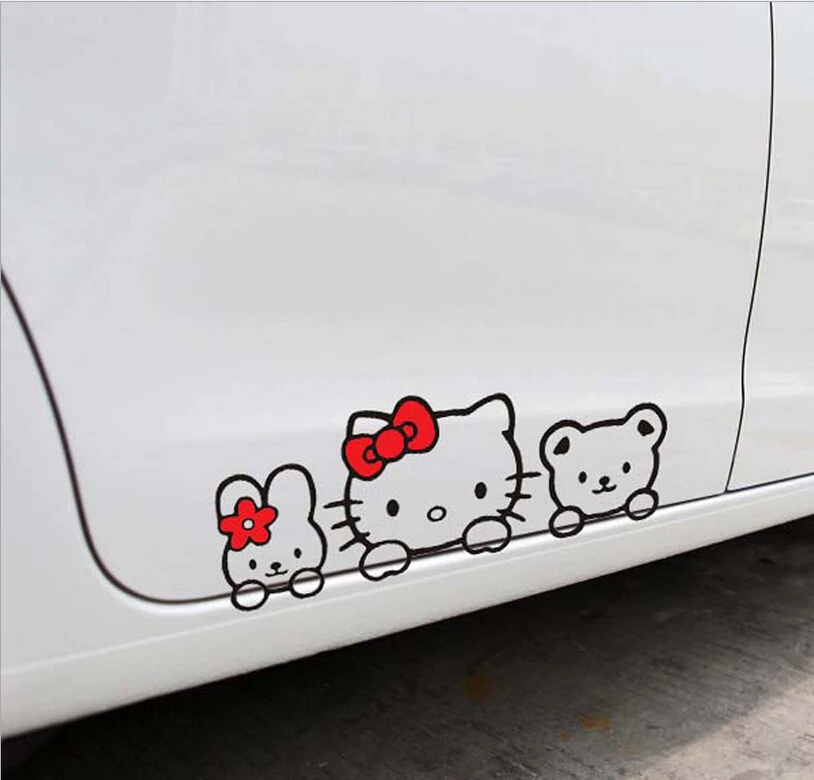 Creative Cute Hello Kitty Series Car Window Body Stickers For Renault Captur Clio Clio Rs Clio V6 Duster Fluence Kadjar Koleos For Renault Car Window Stickercar Body Sticker Aliexpress