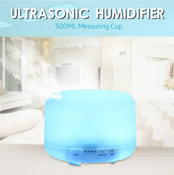 

Ultrasonic Air Aroma Humidifier LED Ultrasonic Air Humidifier 500ML Electric Aroma Essential Oil Diffuser Air Humidifier D326