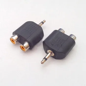 

30pcs 3.5mm Jack Audio Connector Turn Double Lotus Female Plug ,Jack 3.5mm Mono Male Turn Double Lotus 2 RCA Connector