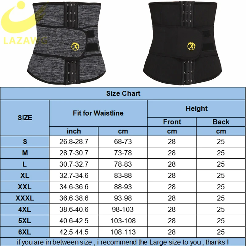 LAZAWG Женский Триммер для талии горячий неопреновый пояс сауна пот тренажерный зал лента для фитнеса тела формирователь, утягивающий живот Cincher жиросжигатель пояс