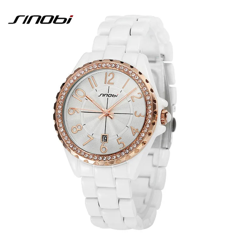 SINOBI Top Lujo Cuarzo de Las Mujeres Relojes de Diamantes 2016 Nueva SINOBI Reloj de la Marca de Lujo Del Diamante de